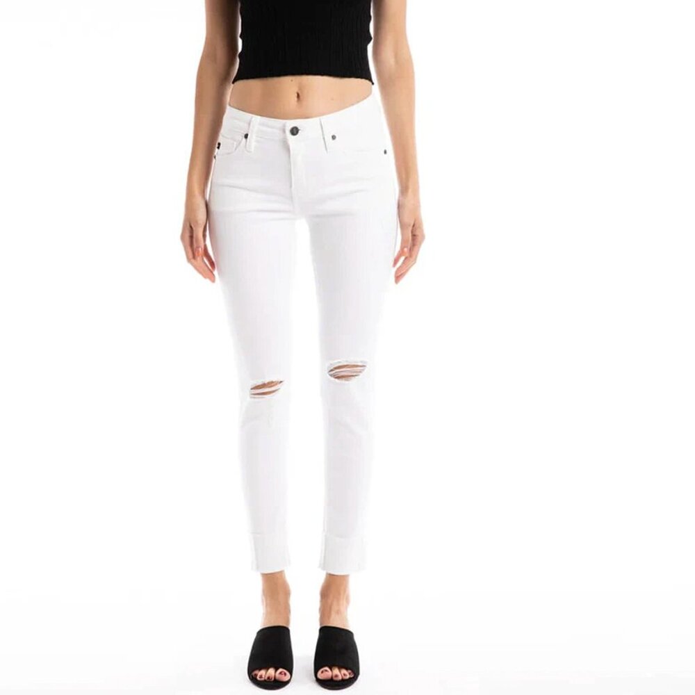 ⭐️ $10 - DISTRESSED WHITE STRETCH SKINNY SUMMER FESTIVAL DENIM JEANS - SIZES